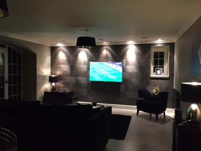 Freshly painted living room with feature finish